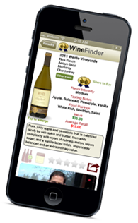 Thumbs Up Winefinder App on IPhone